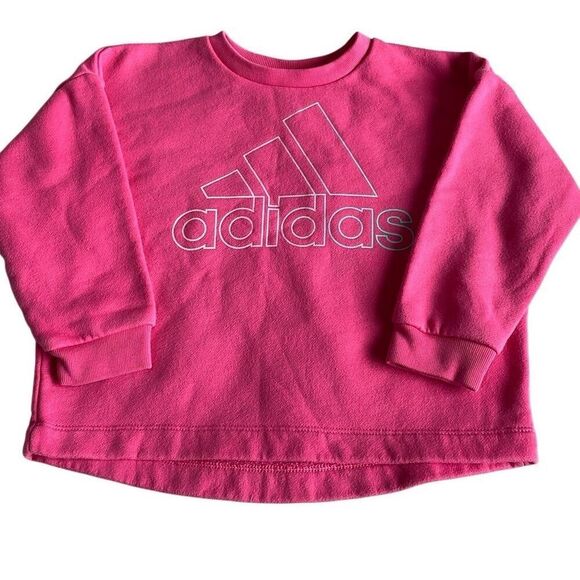 EUC! Adidas Pink Logo Crewneck Sweatshirt - 2T - Picture 1 of 4